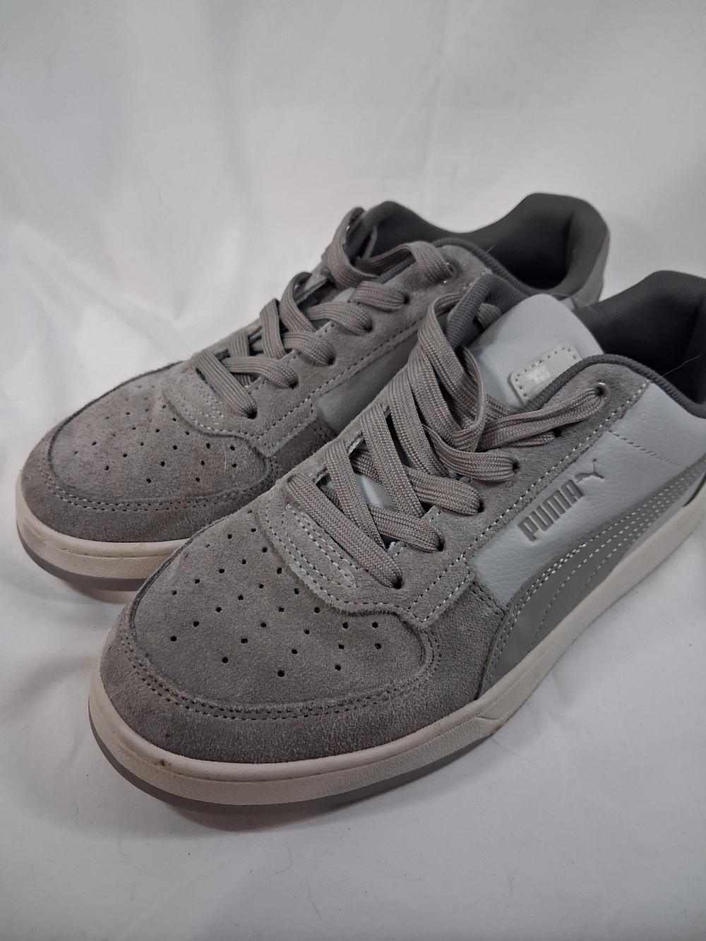 Puma Grey Suede & Synthetic Low-Top Sneakers - Picture 2 of 4